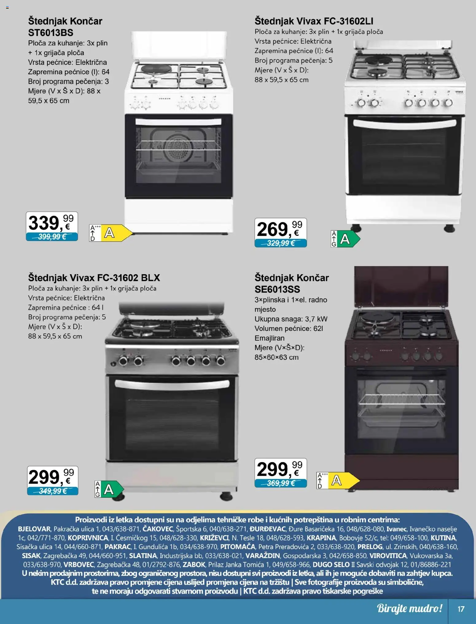 KTC katalog | vrijedi od 07.01.2026 | Stranica: 17 | Proizvodi: Ploča za kuhanje, Štednjak