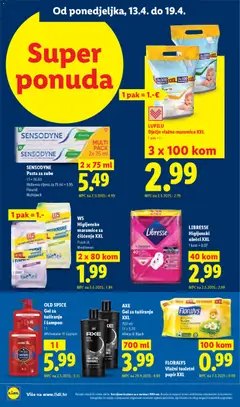 LUPILU Dječje vlažne maramice XXL, Dječje vlažne maramice XXL, 3 x 100 kom - Pregled kataloga iz trgovine Lidl, vrijedi od 13.04.2026 | Stranica: 22 | Proizvodi: Vlažne maramice, Pasta, Sensodyne, Axe