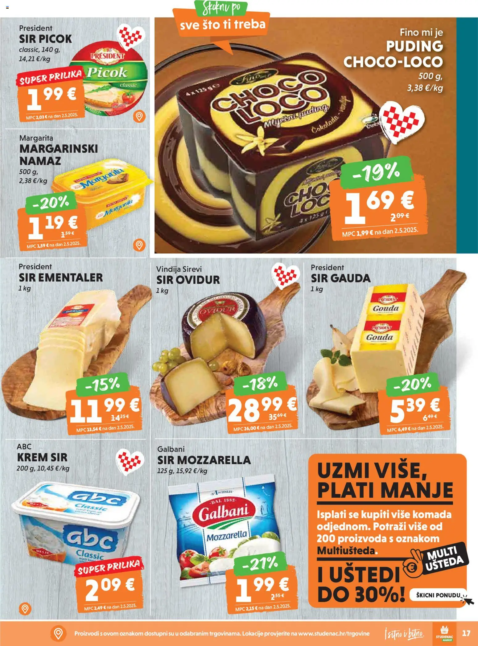 Studenac katalog | vrijedi od 08.04.2026 | Stranica: 17 | Proizvodi: Gauda, Sir, Gouda, Namaz
