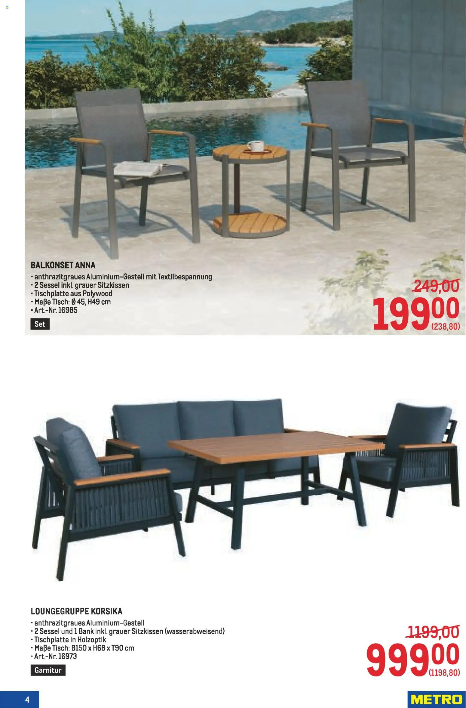 Metro angebote Garten Spezial MP08 gültig ab 02.04.2026 | Seite: 4 | Produkte: Sessel, Tisch