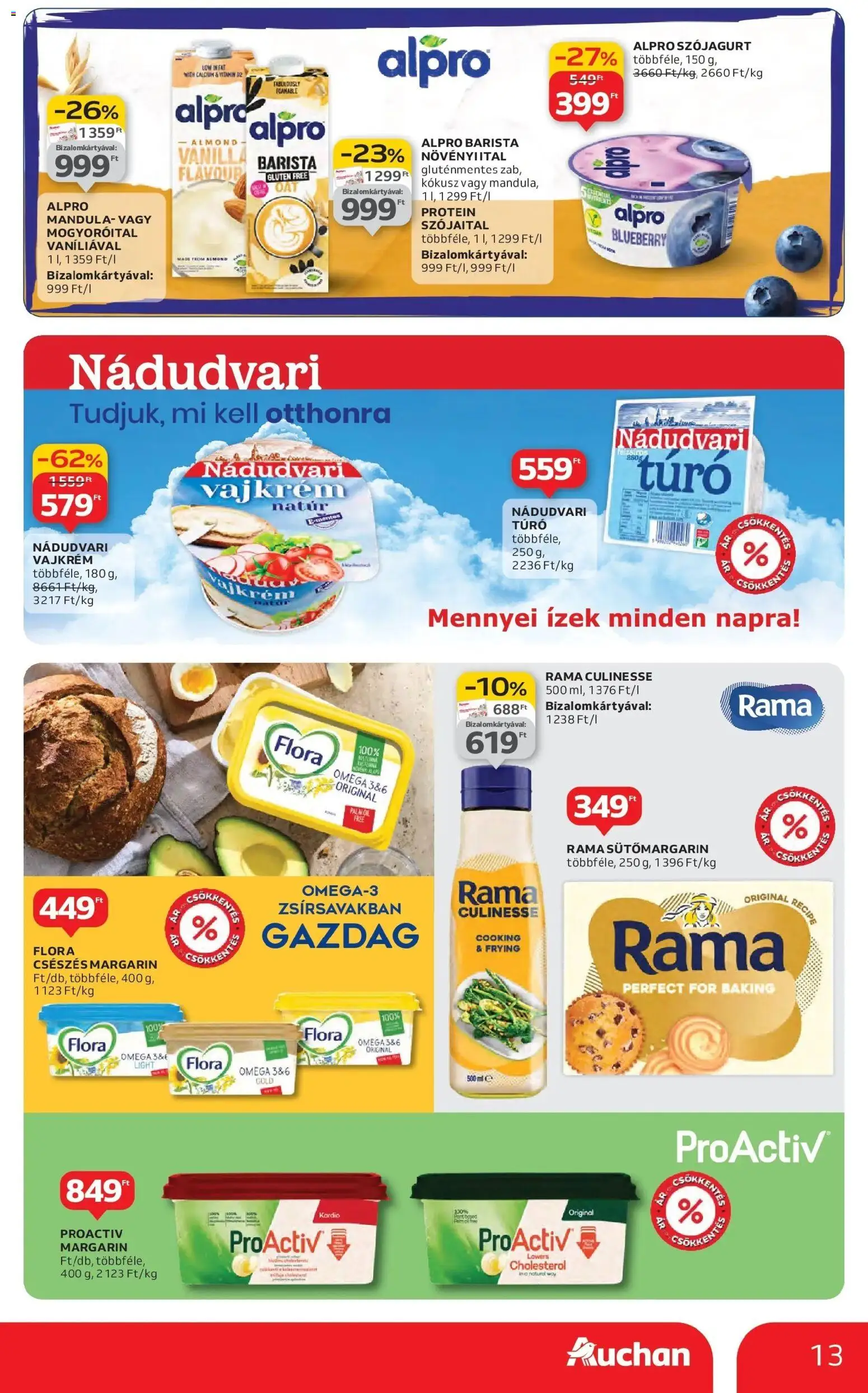 Auchan akciós ujság - amely érvényes a következő dátumtól: 29.01.2026 | Oldal: 13 | Termékek: Rama, Szójaital, Túró, Ing