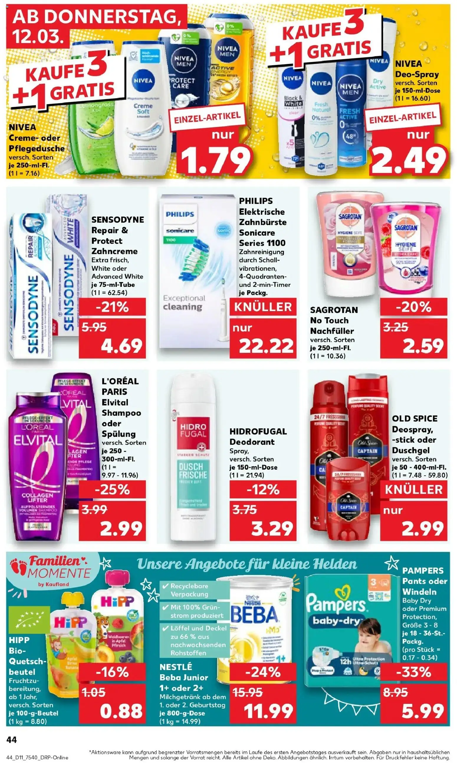 Kaufland Prospekt Bentwisch	 – gültig ab 09.03.2026 | Seite: 56 | Produkte: Pampers, Creme, Deodorant, Zahnbürste