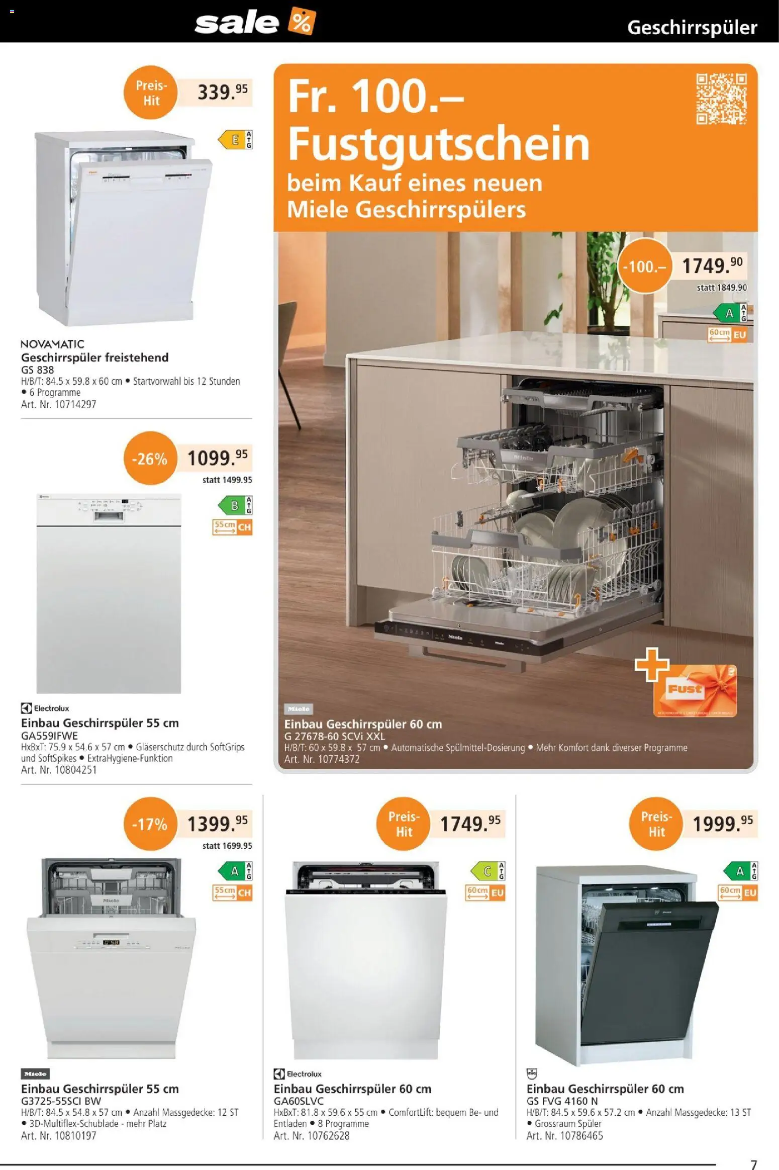 Fust Aktionen – gültig ab 25.12.2025 | Seite: 7 | Produkte: Geschirrspüler, Miele