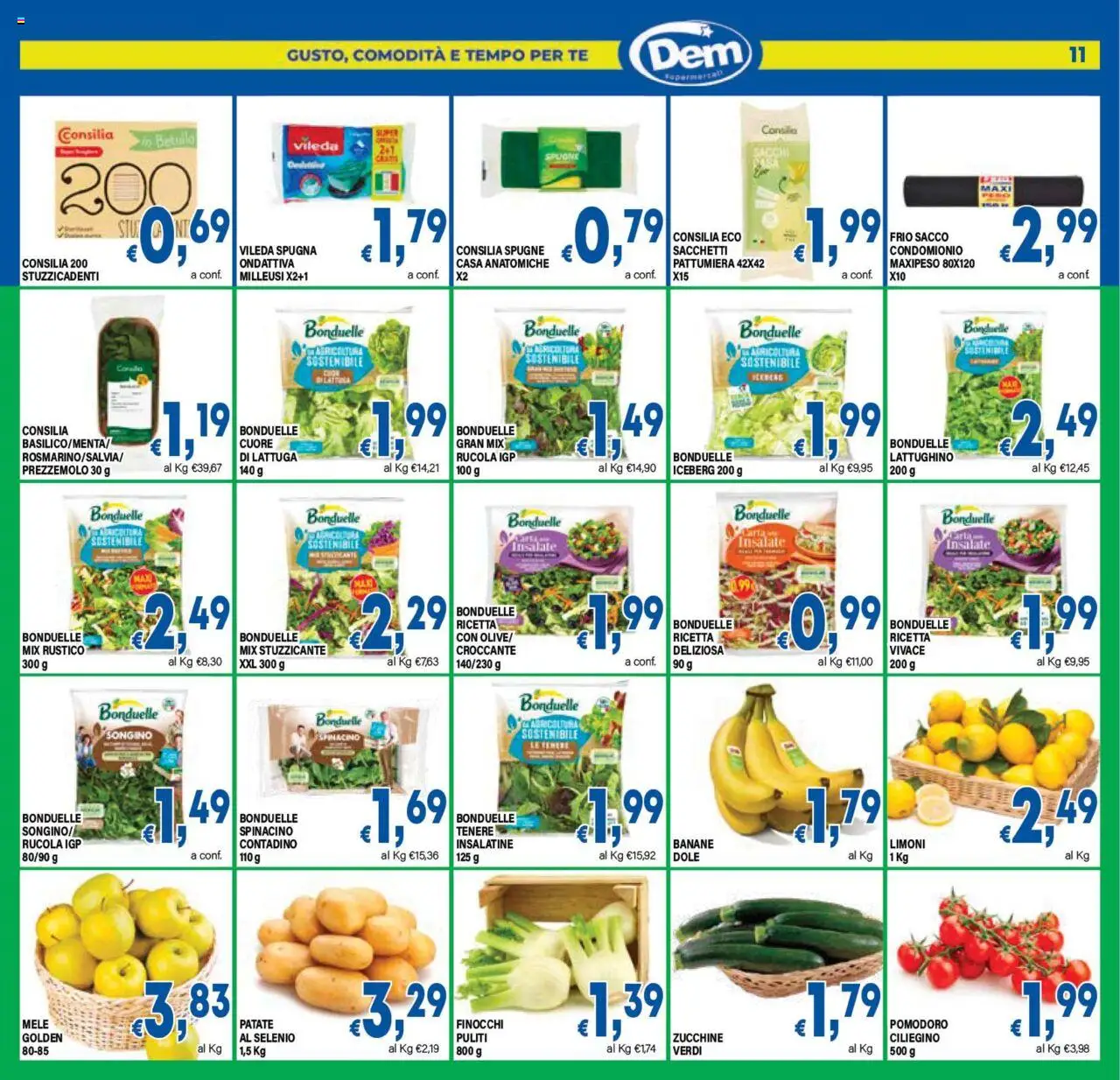 Volantino DEM del 05.08.2025 | Pagina: 11 | Prodotti: Mele, Banane, Tè, Lattuga