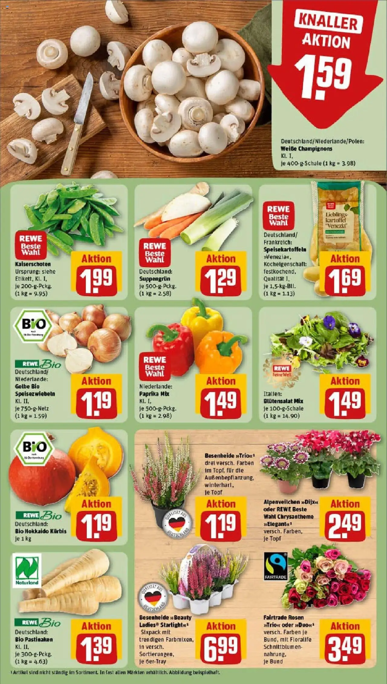 Rewe prospekt Hamburg/Barmbek	 – gültig ab 28.09.2025 | Seite: 11 | Produkte: Champignons, Paprika, Kürbis