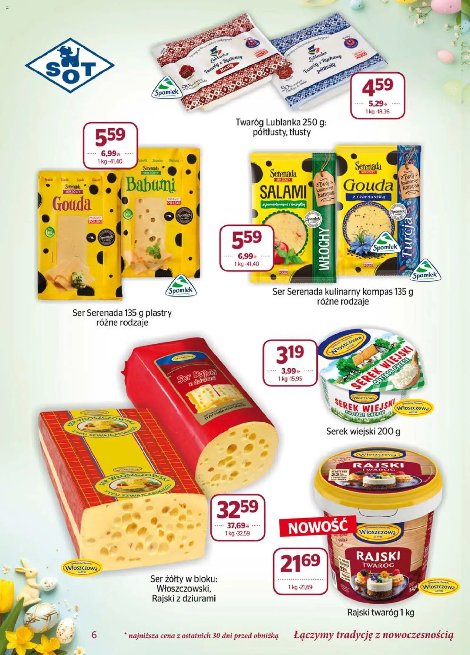 Społem gazetka od 01.03.2026 | Strona: 6 | Produkty: Ser żółty, Serek, Salami, Twaróg