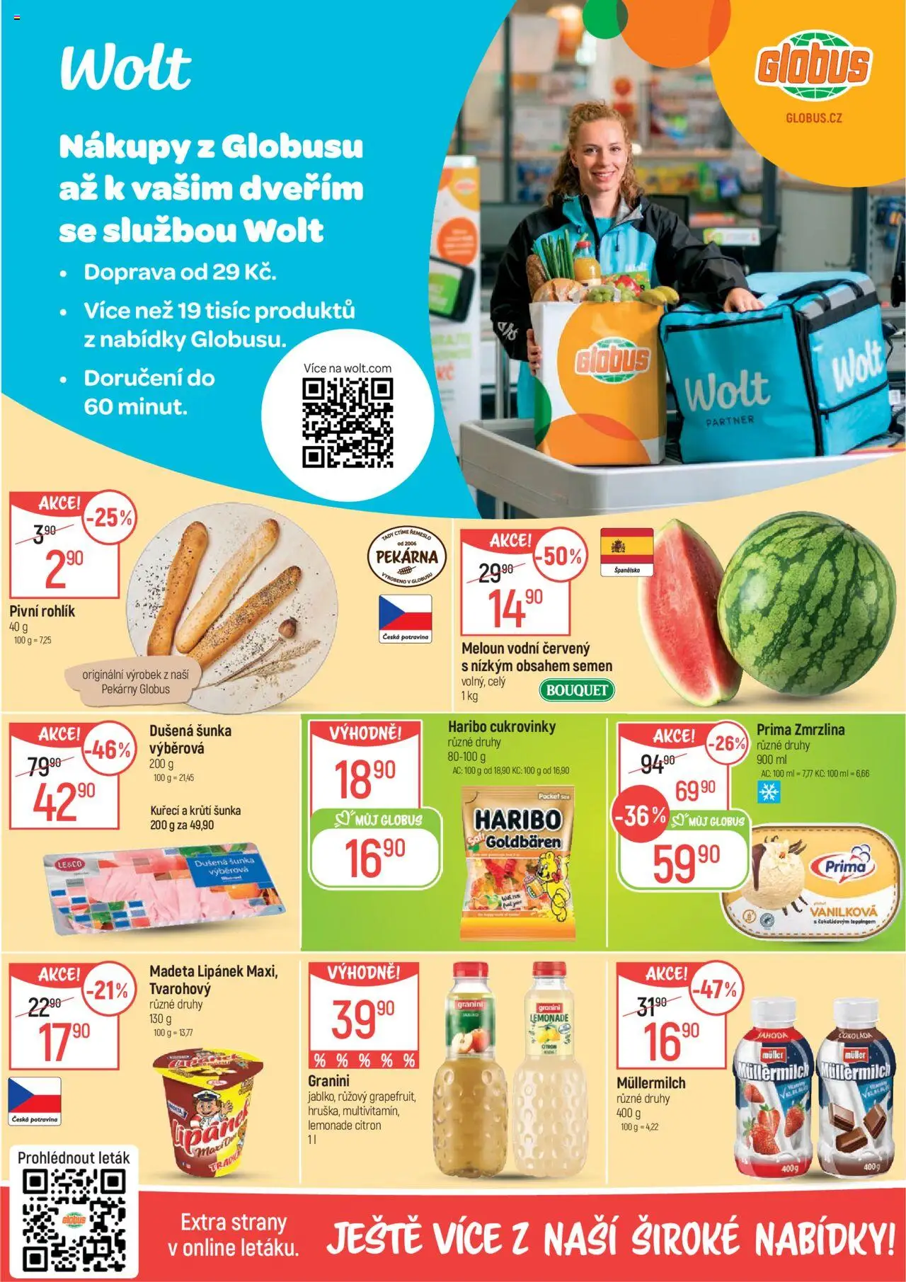Globus leták - Liberec od 23.07.2025 | Strana: 2 | Produkty: Haribo, Rohlík, Granini, Müllermilch