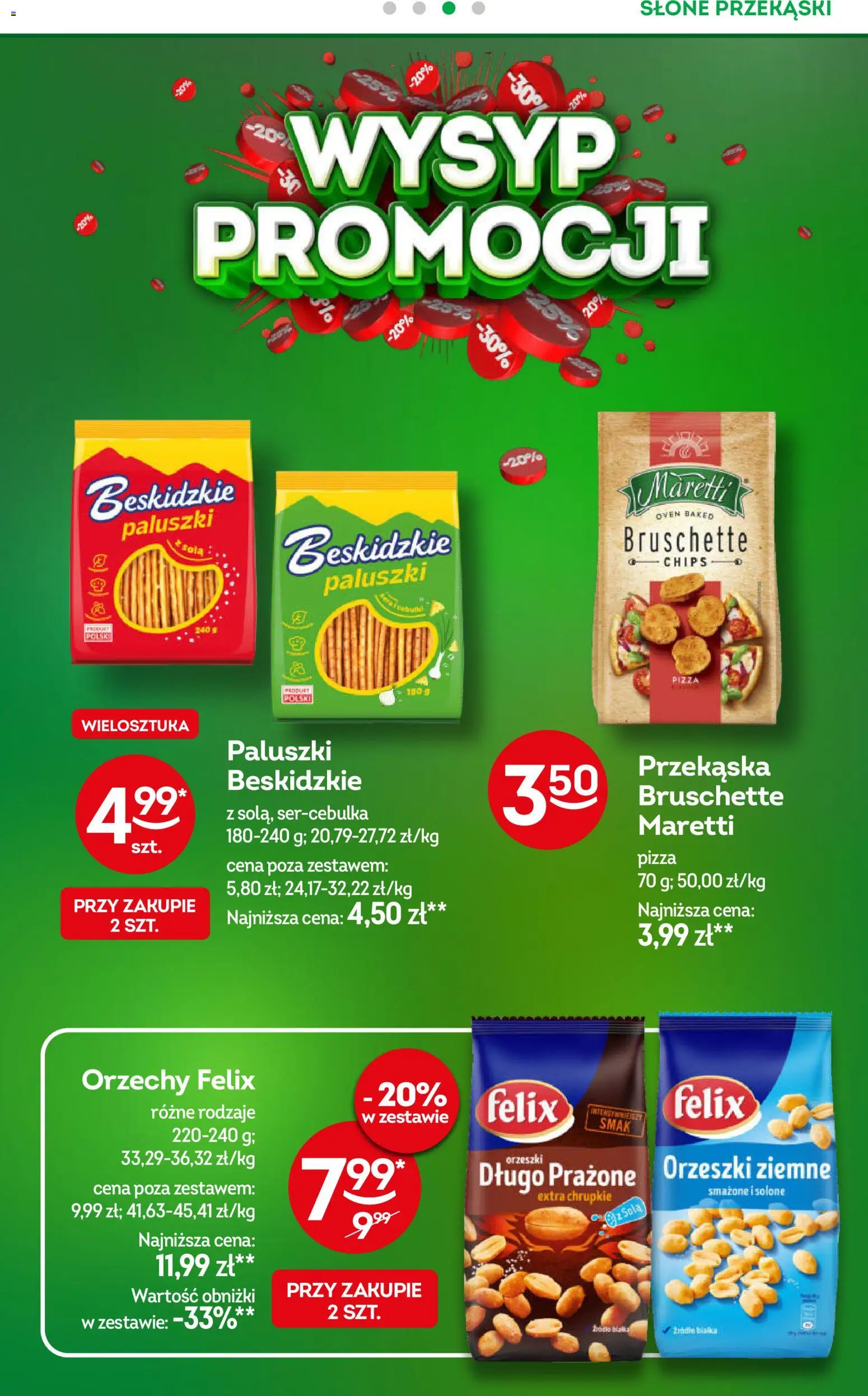 Żabka gazetka od 08.04.2026 | Strona: 22 | Produkty: Paluszki, Orzeszki ziemne, Pizza, Orzechy