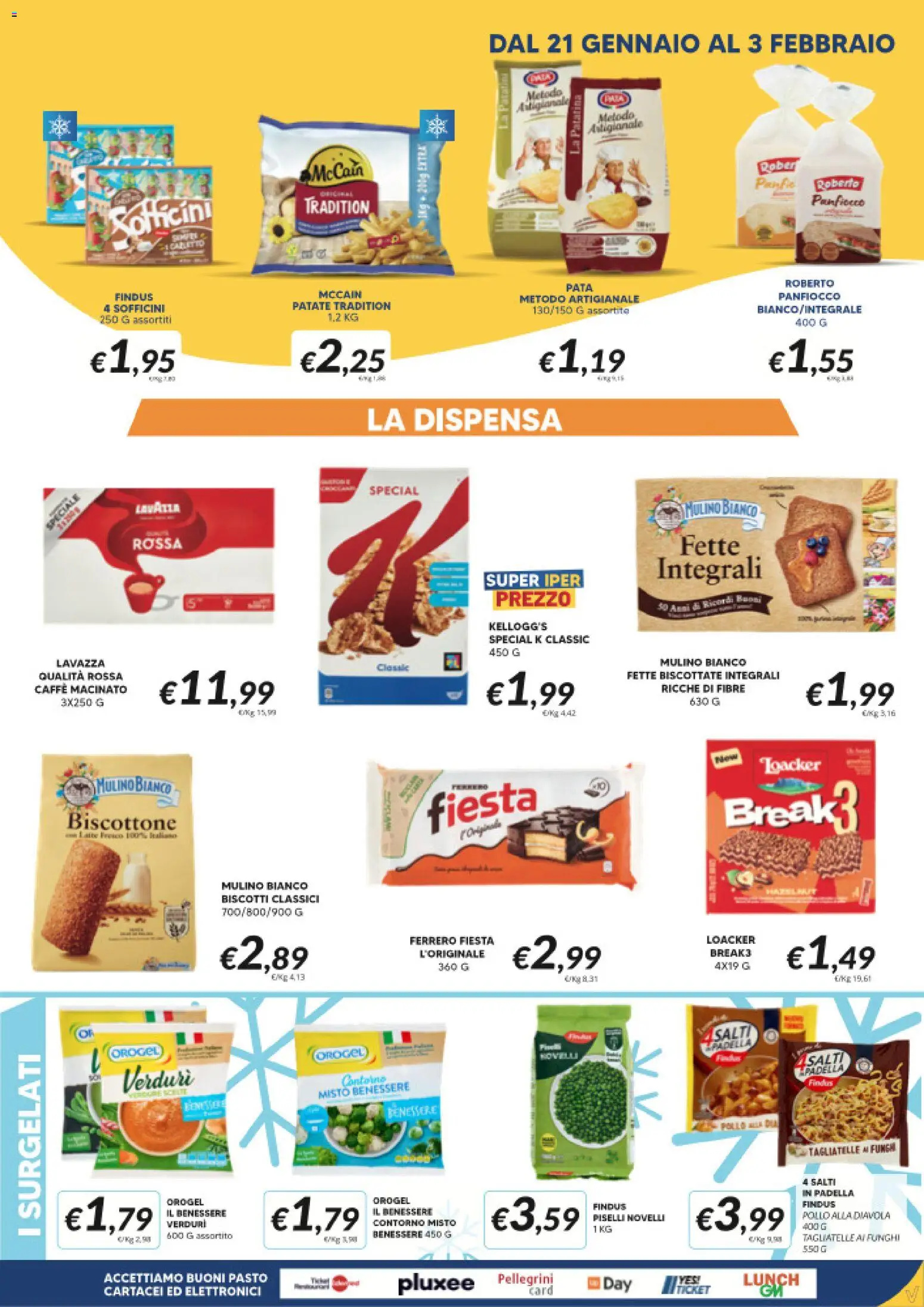 Volantino Visotto del 21.01.2026 | Pagina: 5 | Prodotti: Caffè, Tagliatelle, Latte, Fette biscottate