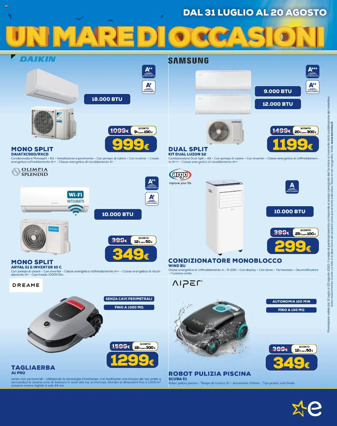 Volantino Euronics del 31.07.2025 | Pagina: 19 | Prodotti: Pavimento, Piscina, Robot, Samsung