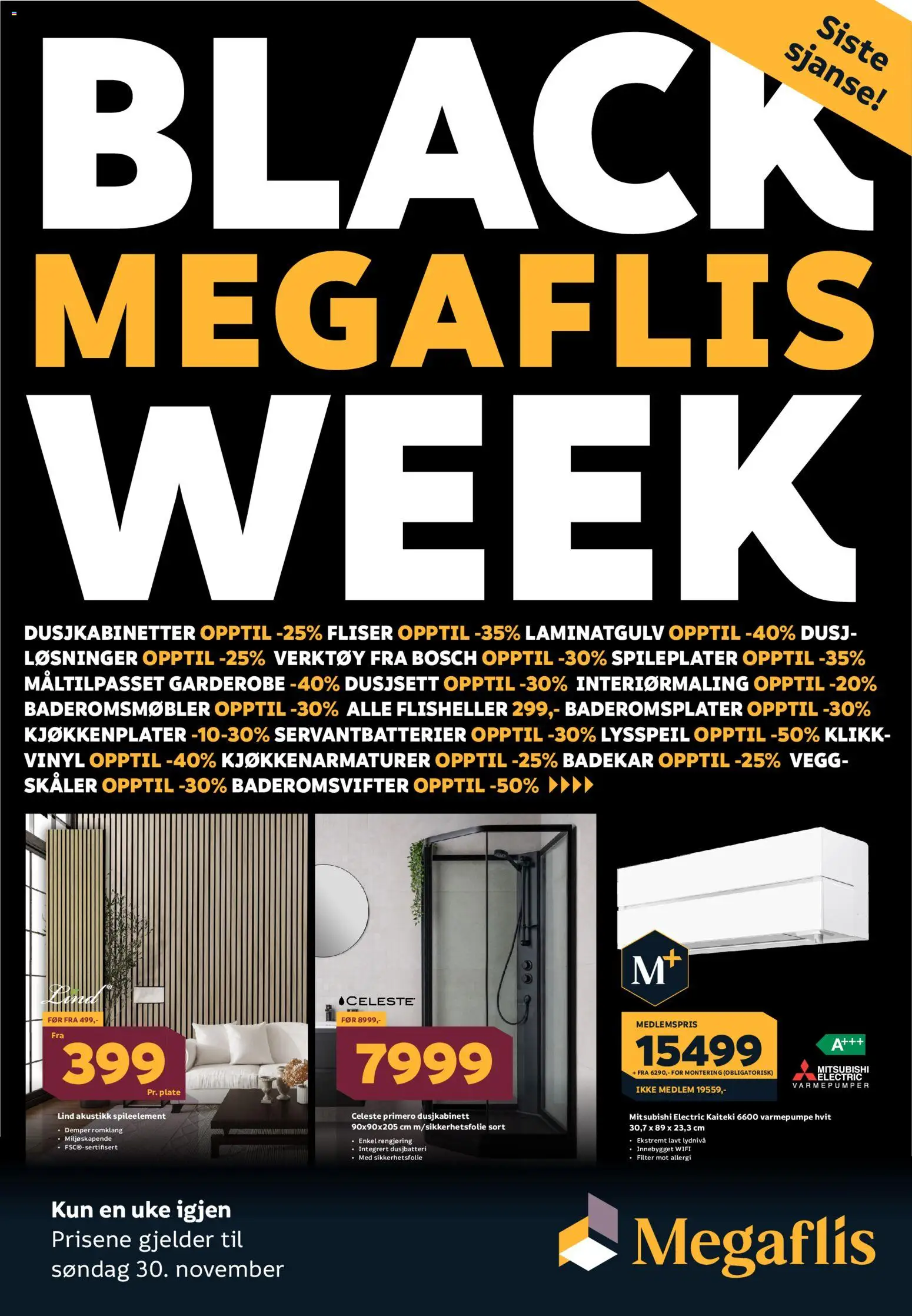 {H1} | Side: 1 | Produkter: Varmepumpe, Plate, Badekar, Dusj