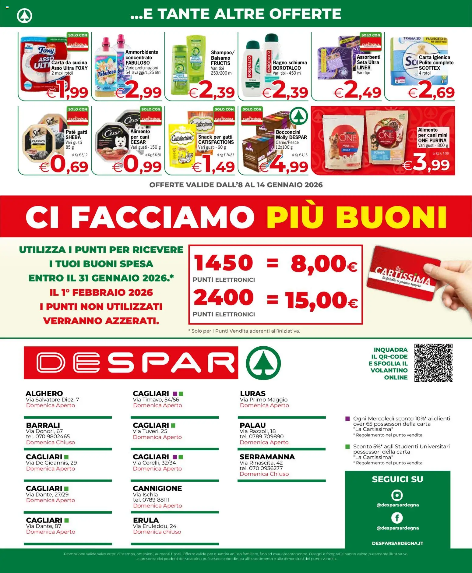 Volantino Despar del 08.01.2026 | Pagina: 4 | Prodotti: Balsamo, Paté, Carta igienica, Ammorbidente