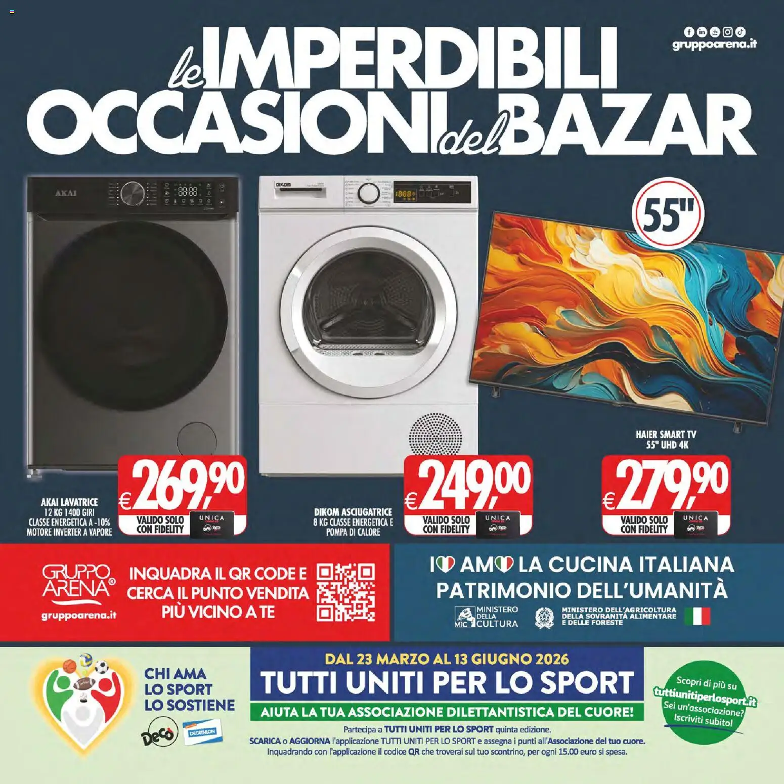Volantino Decò del 27.03.2026 | Pagina: 39 | Prodotti: smart TV, Lavatrice, Asciugatrice, TV