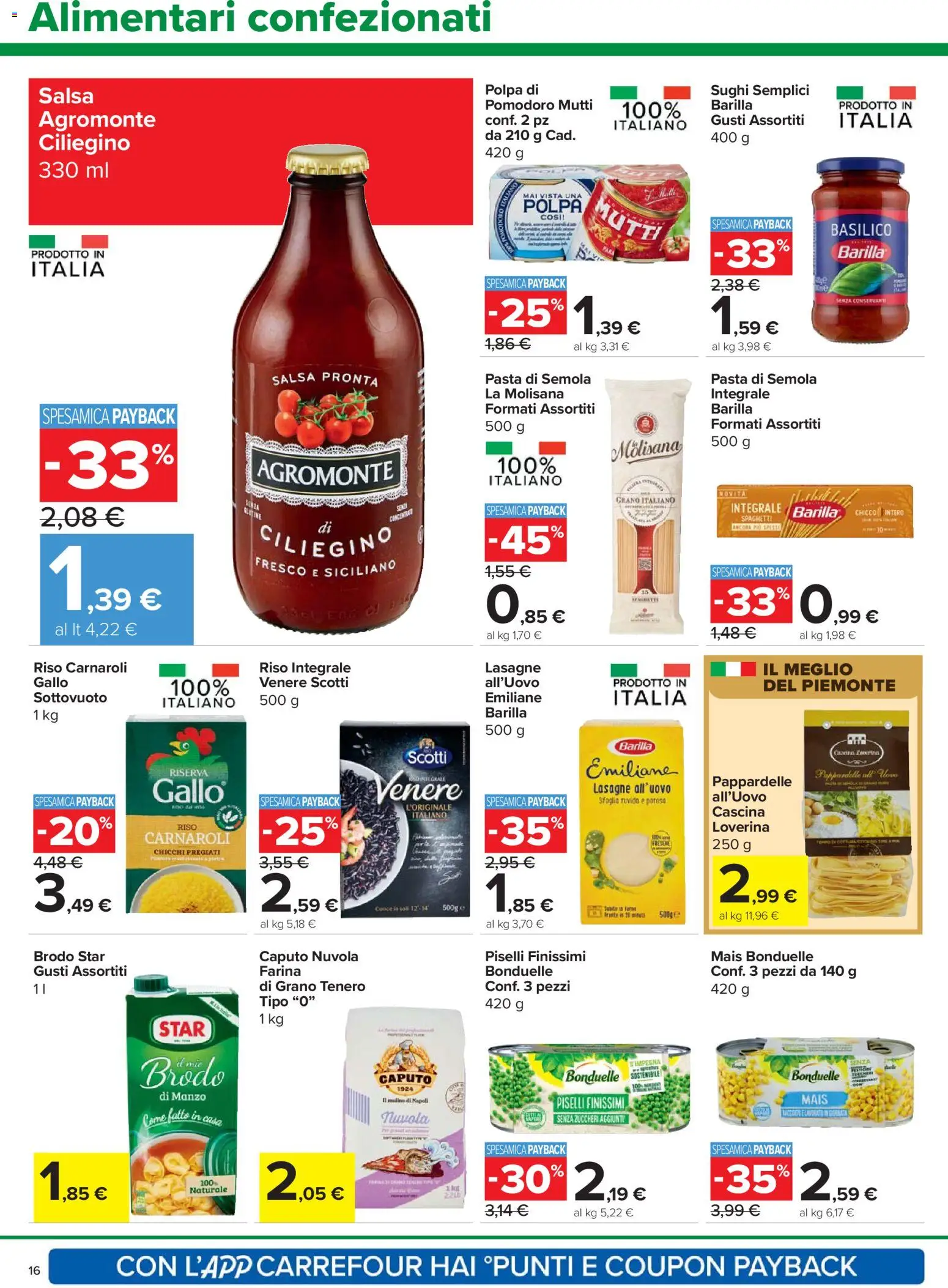 Volantino Carrefour del 24.03.2026 | Pagina: 16 | Prodotti: Pomodoro, Pasta, Mutti, Mais