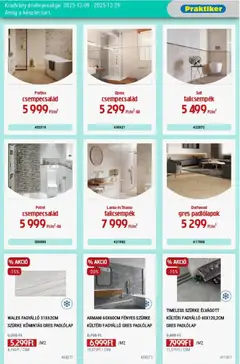 Praktiker Akciós újság - amely érvényes a következő dátumtól: 09.12.2025 | Oldal: 11 | Termékek: Padlólap, Gres