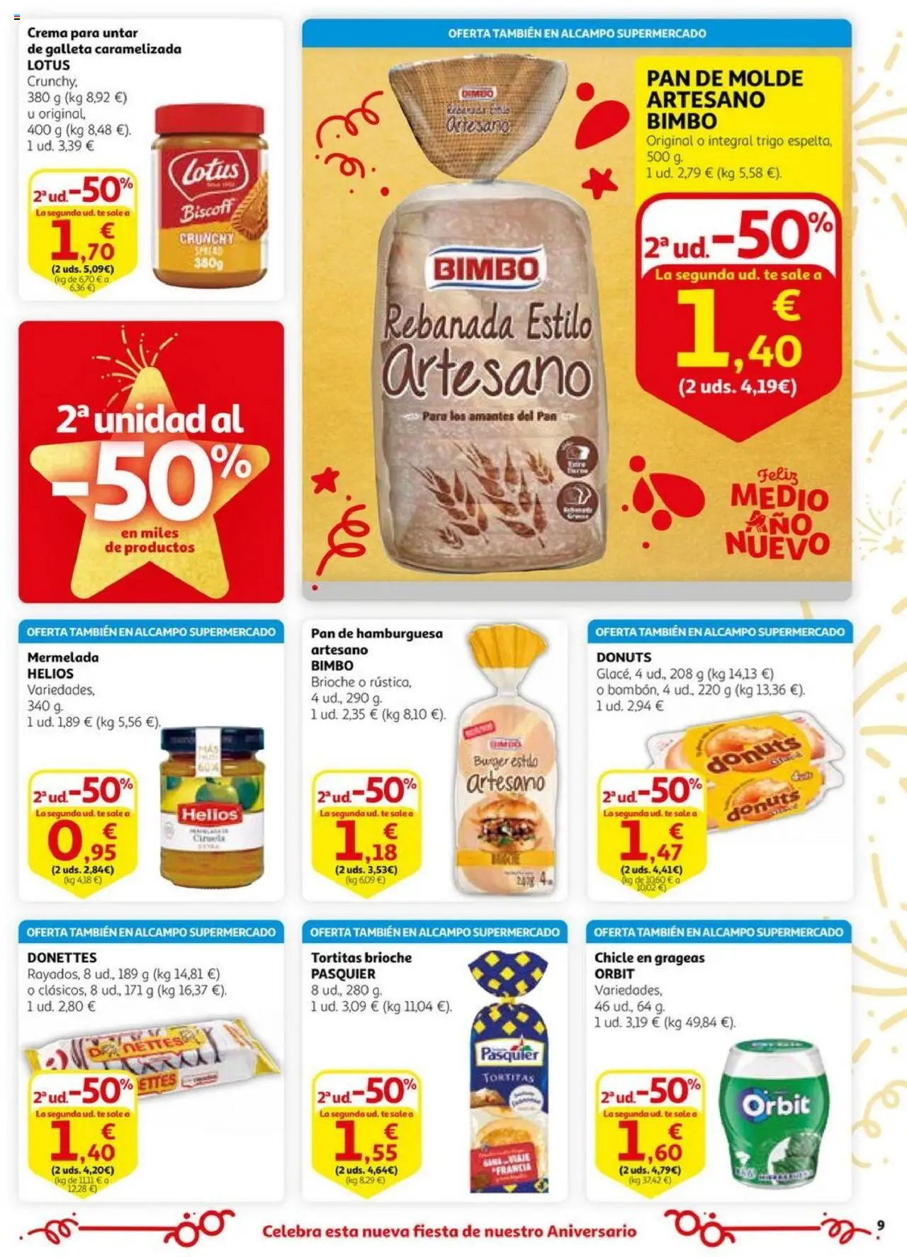 Alcampo - HG Unificado Nacional  │ válido desde el 03.06.2025 | Página: 9 | Productos: Pan, Crema, Pan de molde, Donuts