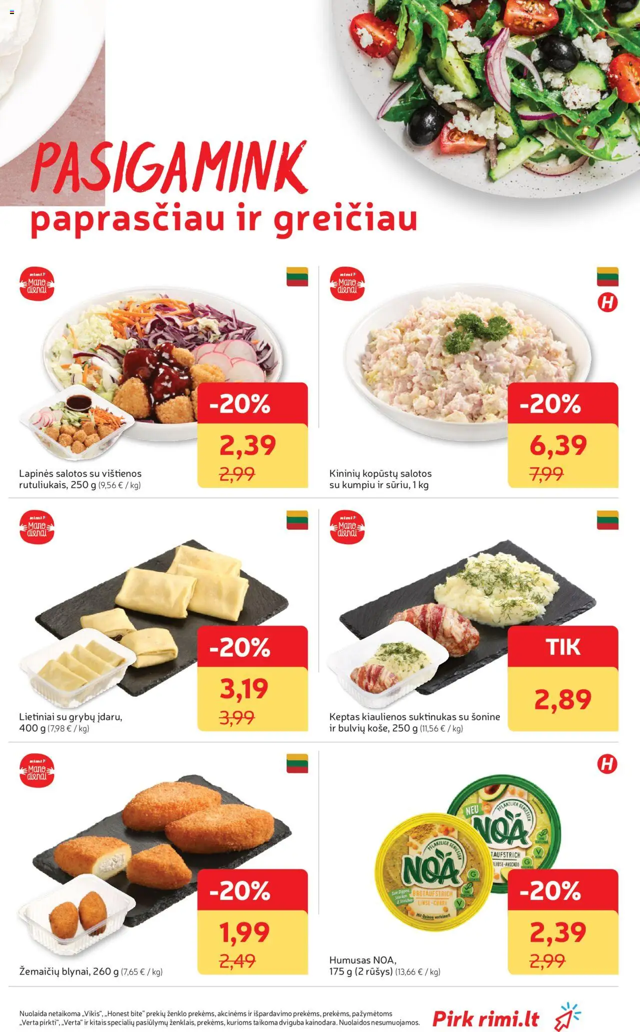 Rimi akcijos nuo 09.09.2025 | Puslapis: 15 | Prekių: Salotos, Vištienos, Kiaulienos