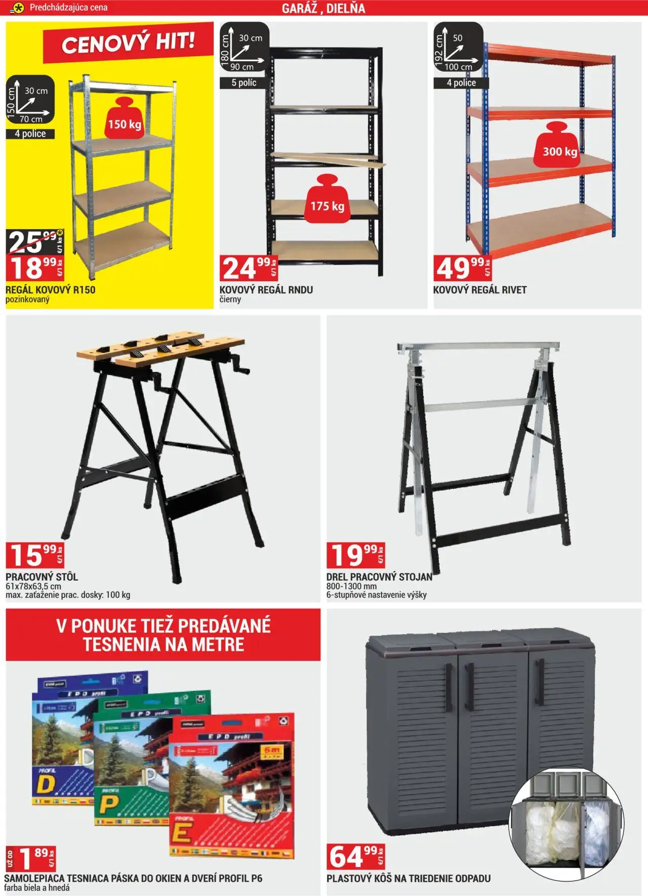 Nové Merkury Market akcie – leták je platný od 01.10.2025 | Strana: 47 | Produkty: Kovový regál, Regál, Pracovný stôl, Stôl