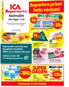 ICA Supermarket - Linköping - Förhandsvisning av reklamblad från butik ICA Supermarket aktuell från 15.09.2025
