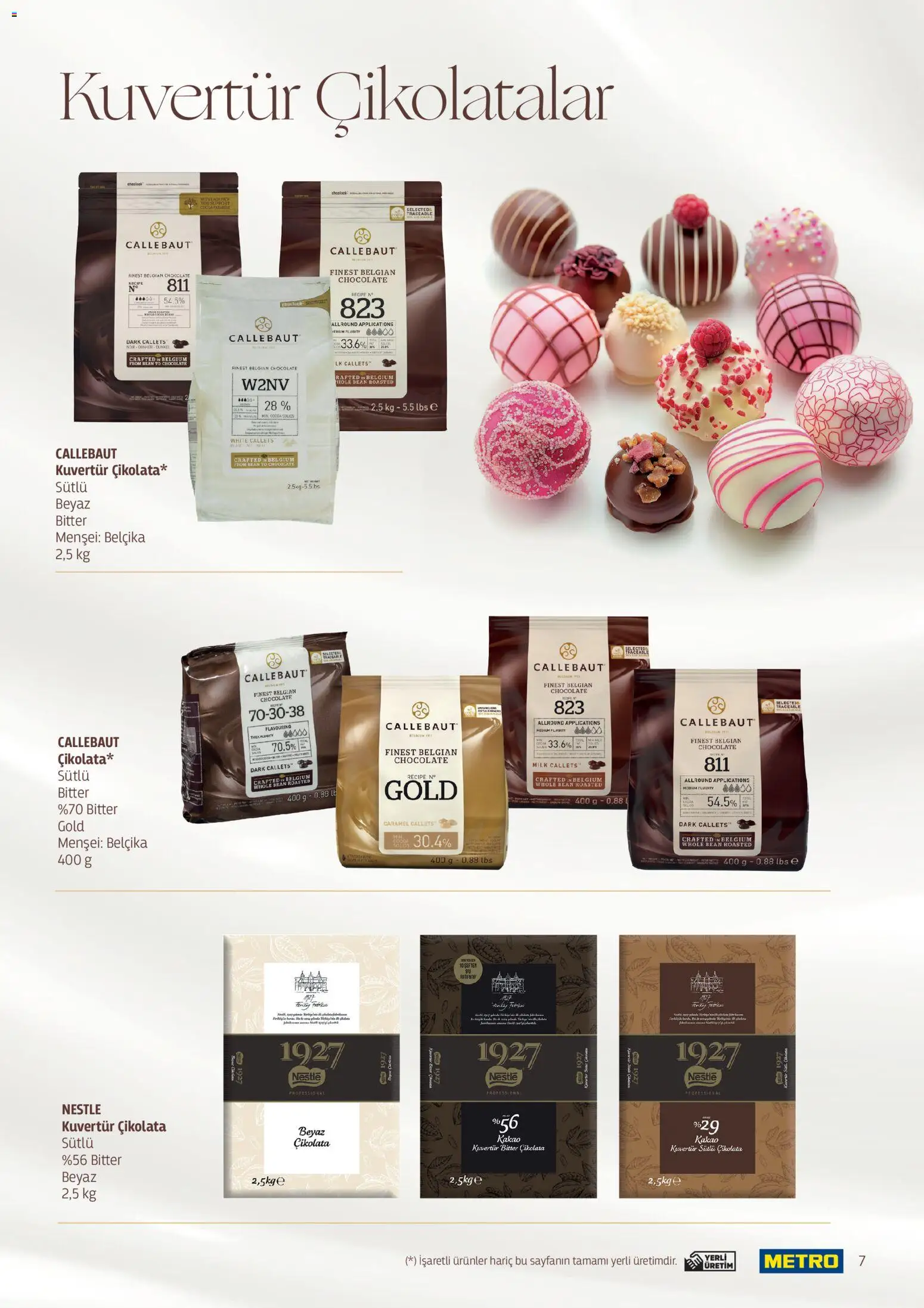 Metro - Pastacılık Kataloğu - 06.04.2026 tarihinden itibaren geçerlidir | Sayfa: 7 | Ürünler: Çikolata
