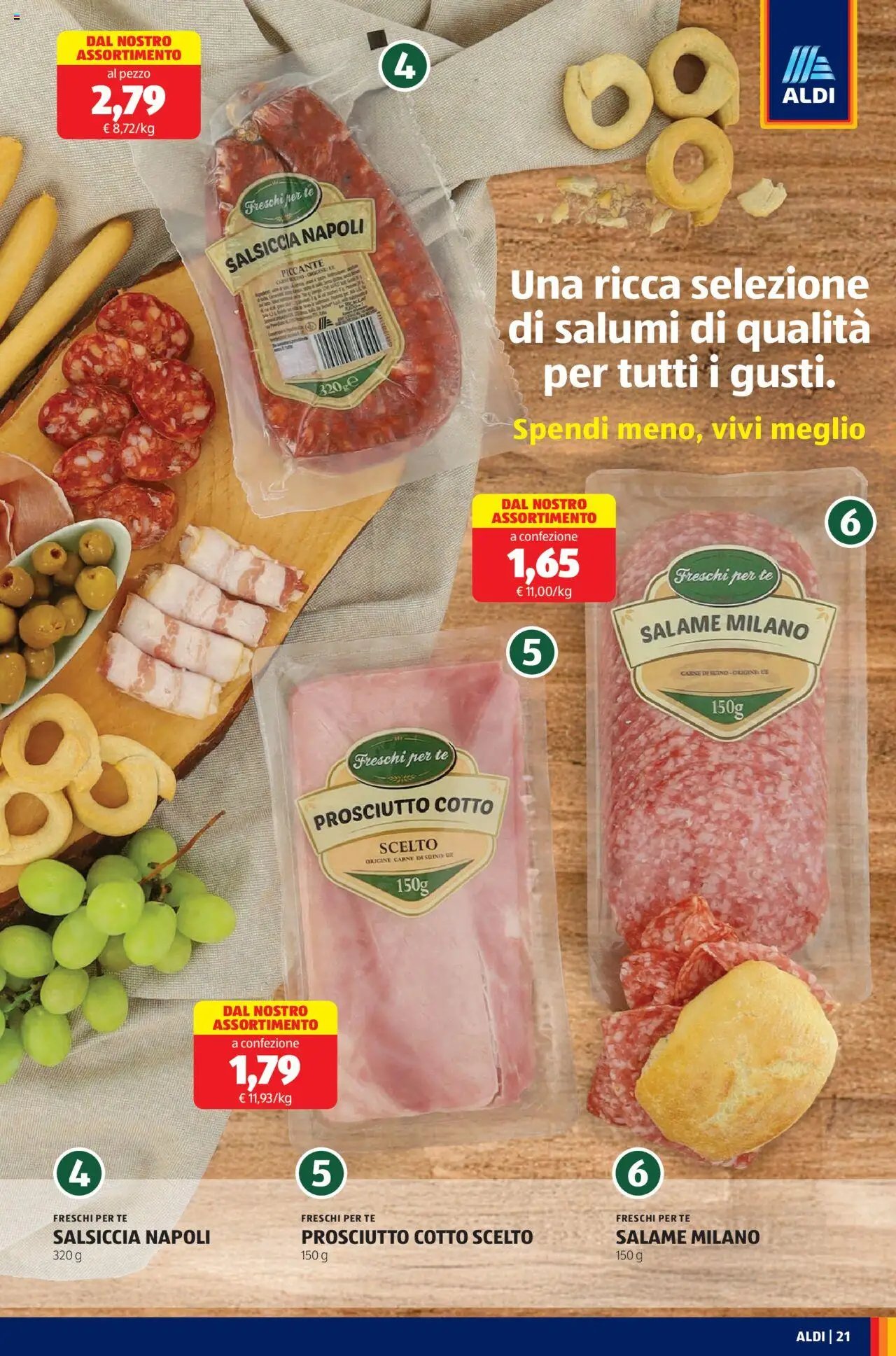 Volantino Aldi del 22.09.2025 | Pagina: 21 | Prodotti: Prosciutto Cotto, Tè, Suino, Salsiccia