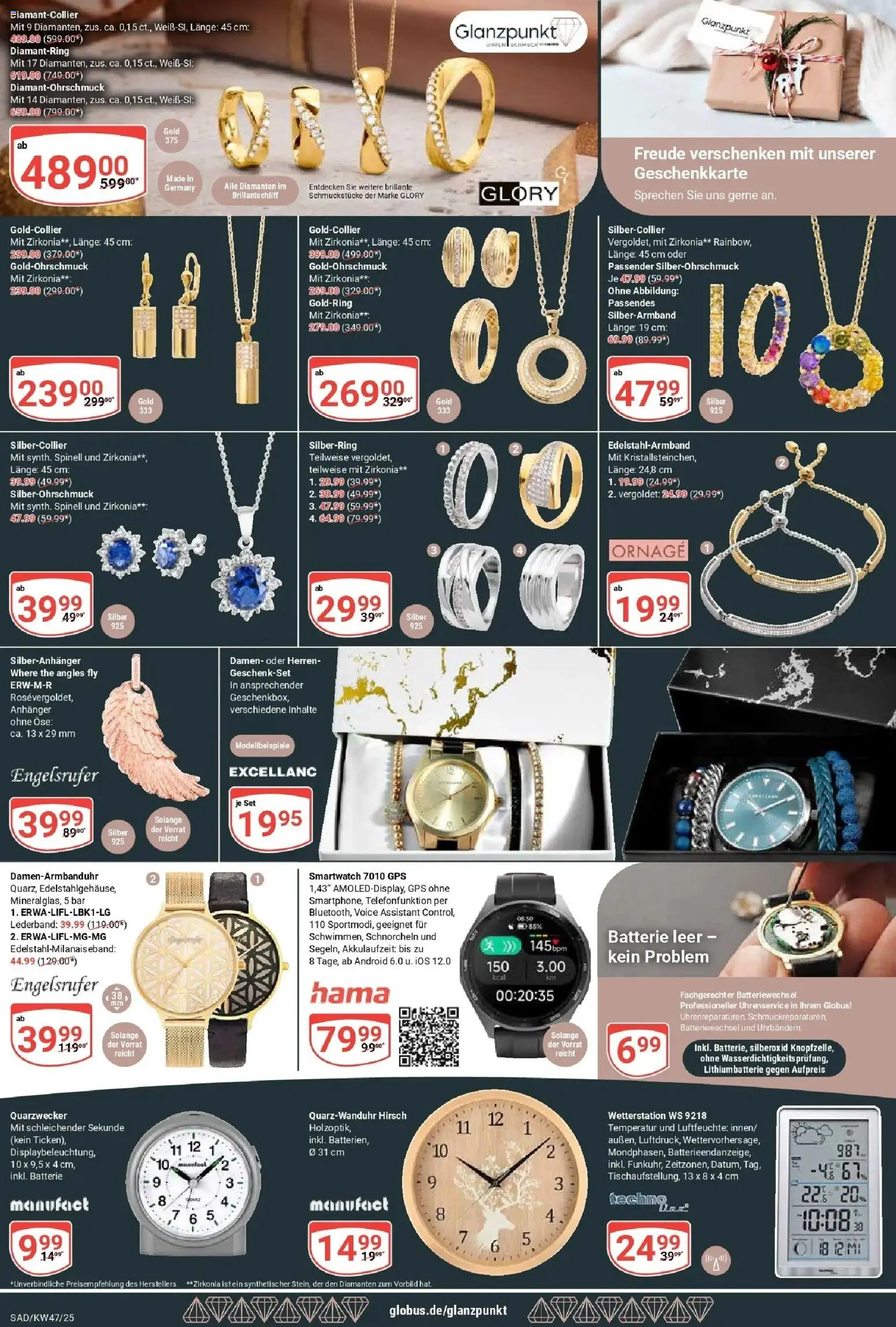 Globus prospekt Schwandorf	 – gültig ab 17.11.2025 | Seite: 24 | Produkte: Wetterstation, Smartwatch, Batterie