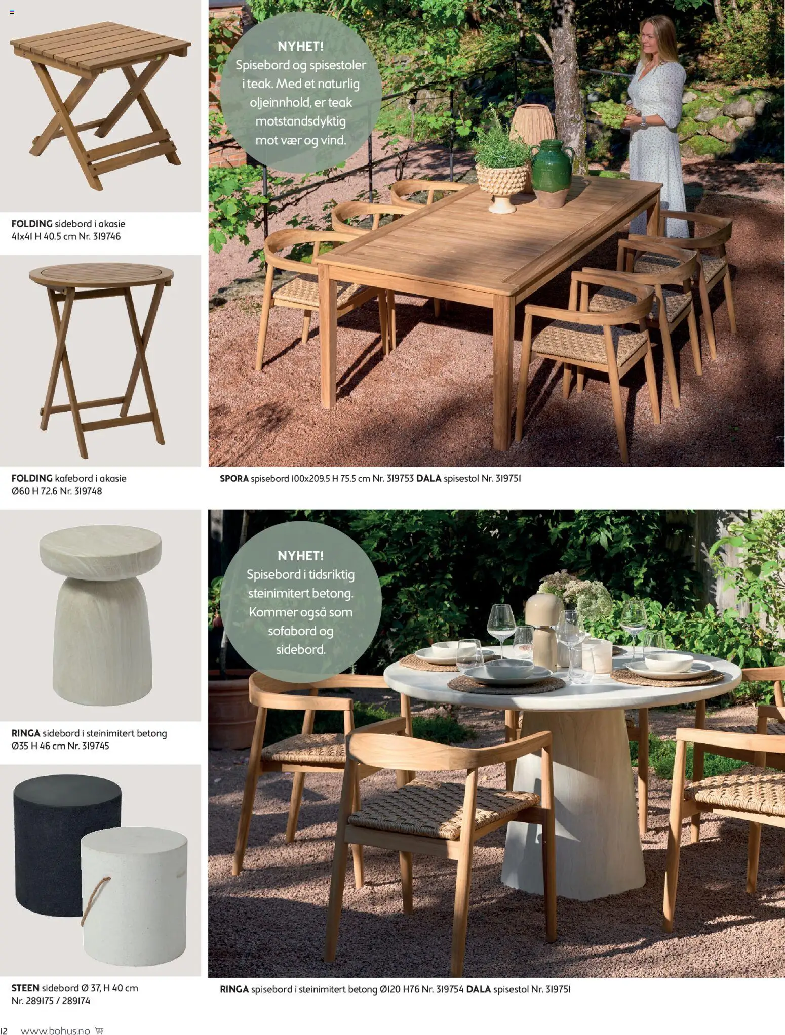 {H1} | Side: 12 | Produkter: Spisebord, Spisestol, Sidebord