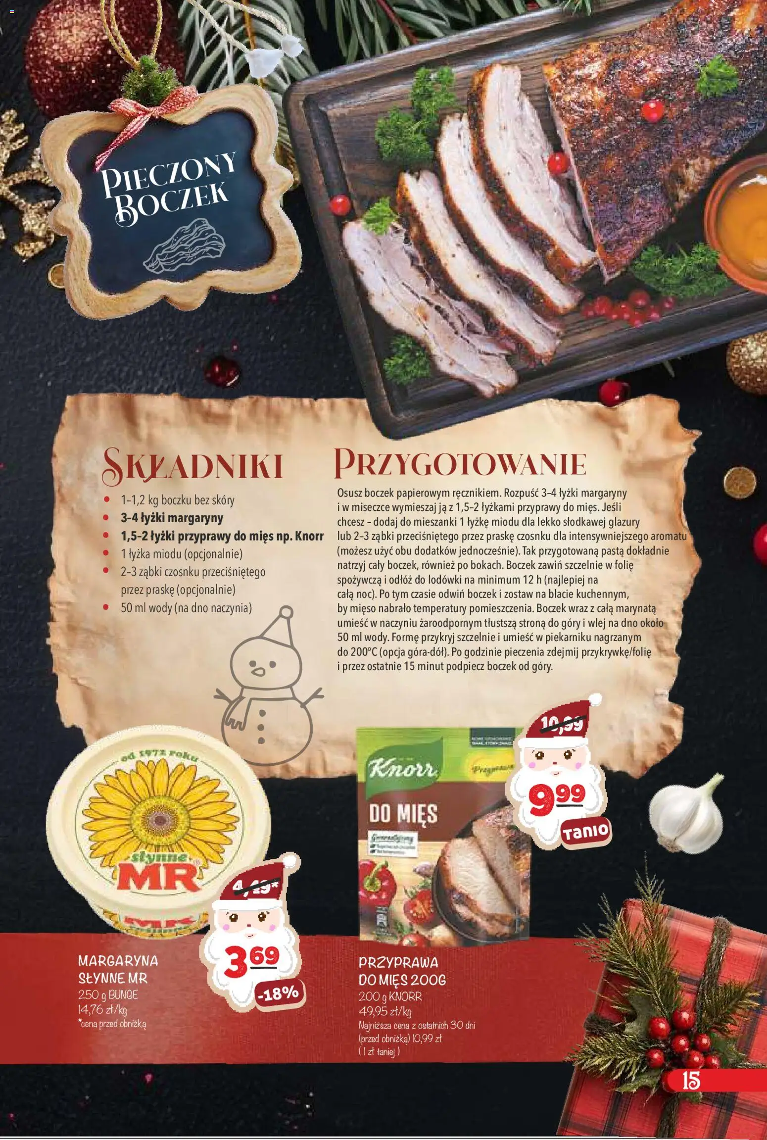 Arhelan Gazetka - Katalog Kulinarny od 15.12.2025 | Strona: 15 | Produkty: Mięso, Boczek, Margaryna, Przyprawy