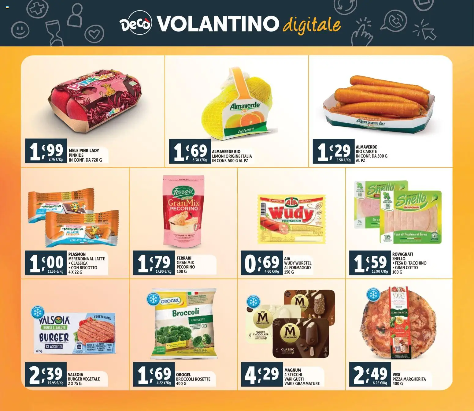 Volantino Decò del 20.01.2026 | Pagina: 22 | Prodotti: Pizza, Carote, Wurstel, Broccoli