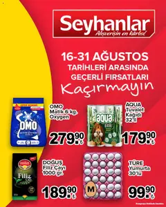 16.08.2025 tarihinden itibaren geçerli olan Seyhanlar Market kataloğu önizlemesi