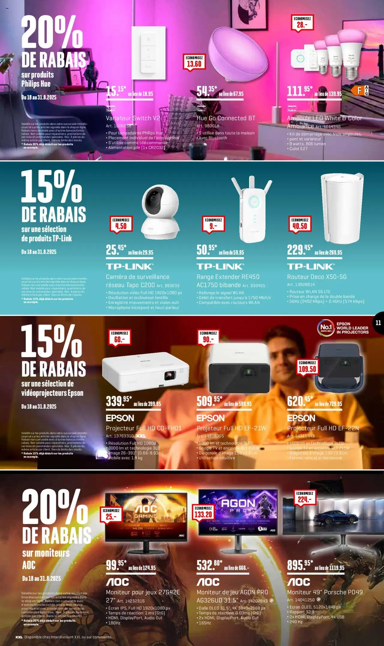 Interdiscount Aktionen FR ab 25.08.2025 | Seite: 11 | Produkte: TV, Video, Usb, Epson