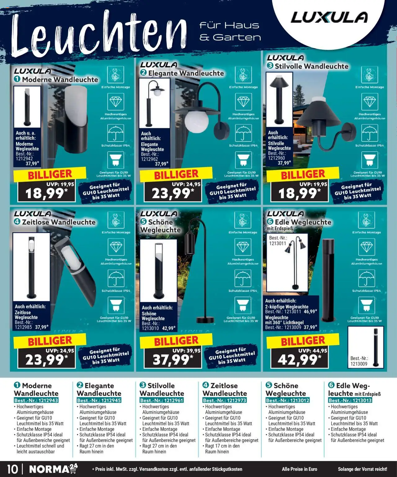 Norma - Bestellmagazin August 2025 - gültig ab dem 01.08.2025 | Seite: 10 | Produkte: Wandleuchte