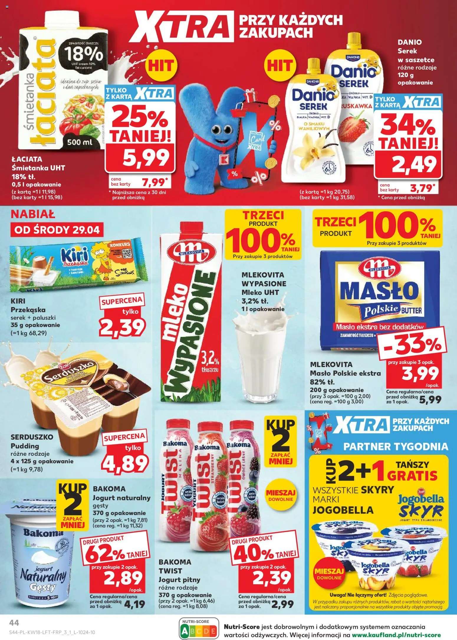 Kaufland gazetka od 29.04.2026 | Strona: 44 | Produkty: Karta, Jogurt pitny, Masło, Jogurt