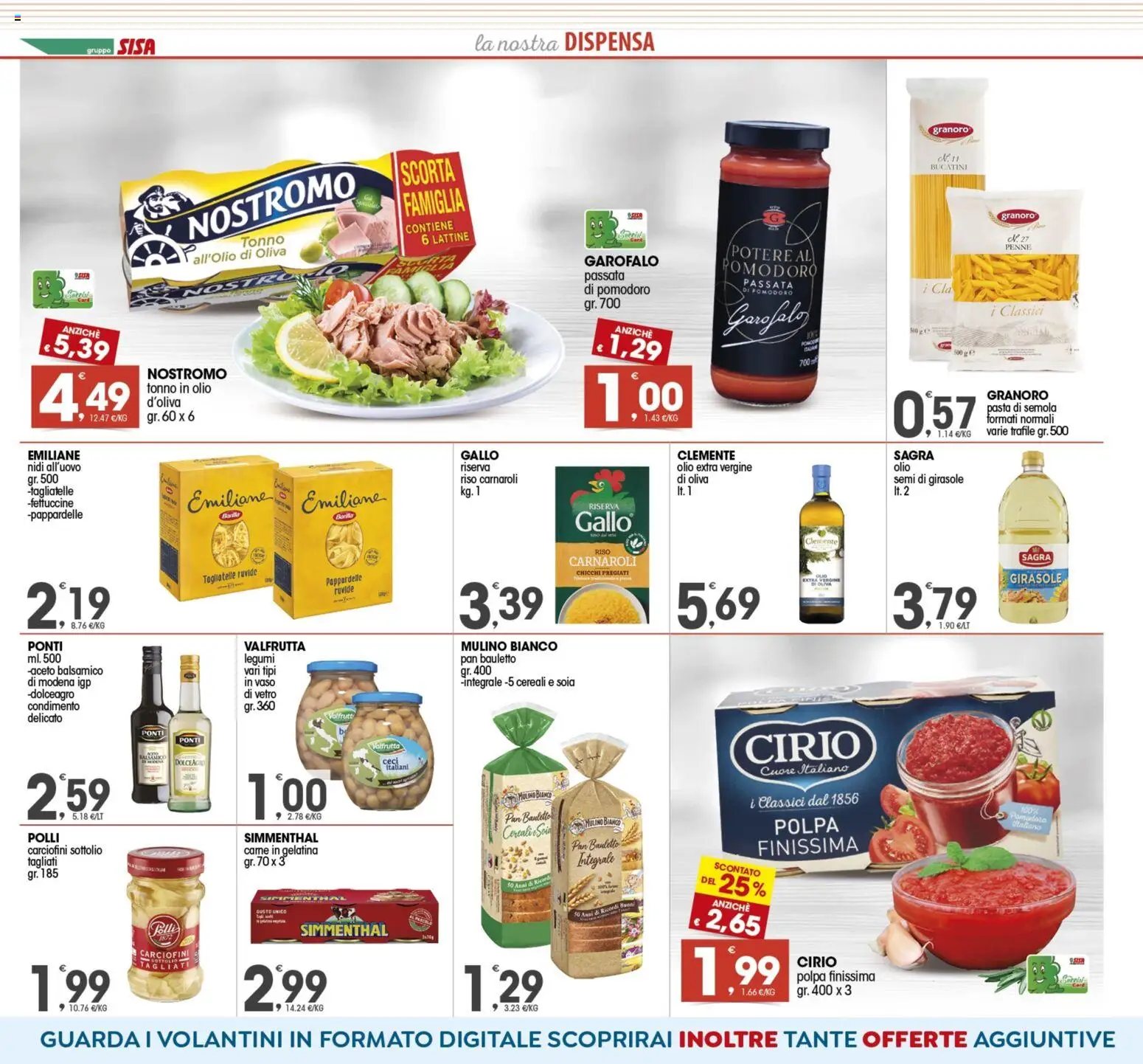 Volantino SISA del 14.11.2025 | Pagina: 6 | Prodotti: Tagliatelle, Ceci, Pasta, Olio extra vergine