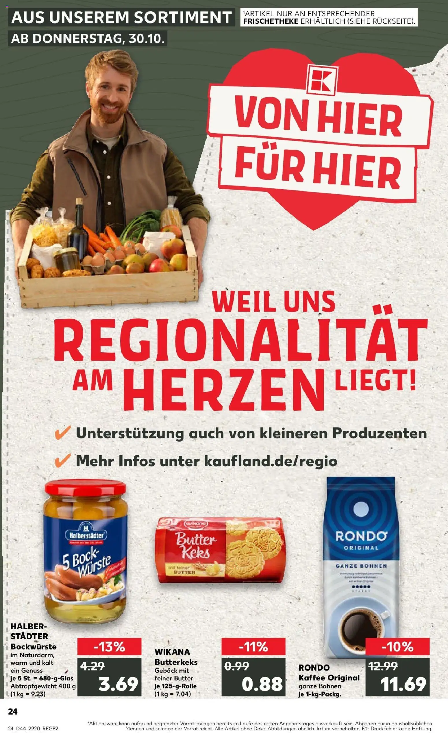 Kaufland prospekt Lutherstadt Wittenberg	 – gültig ab 30.10.2025 | Seite: 24 | Produkte: Butter, Kaffee