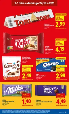 Pré-visualização Milka Tablete de Chocolate com Avelãs, Chocolate bar with hazelnuts. Emb. 100 g válido de 27.10.2025 | Página: 13