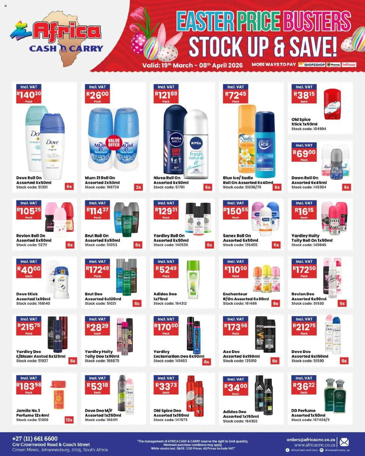 New Africa Cash & Carry catalogue – valid from 19.03.2026 | Page: 6 | Products: Perfume, Stock