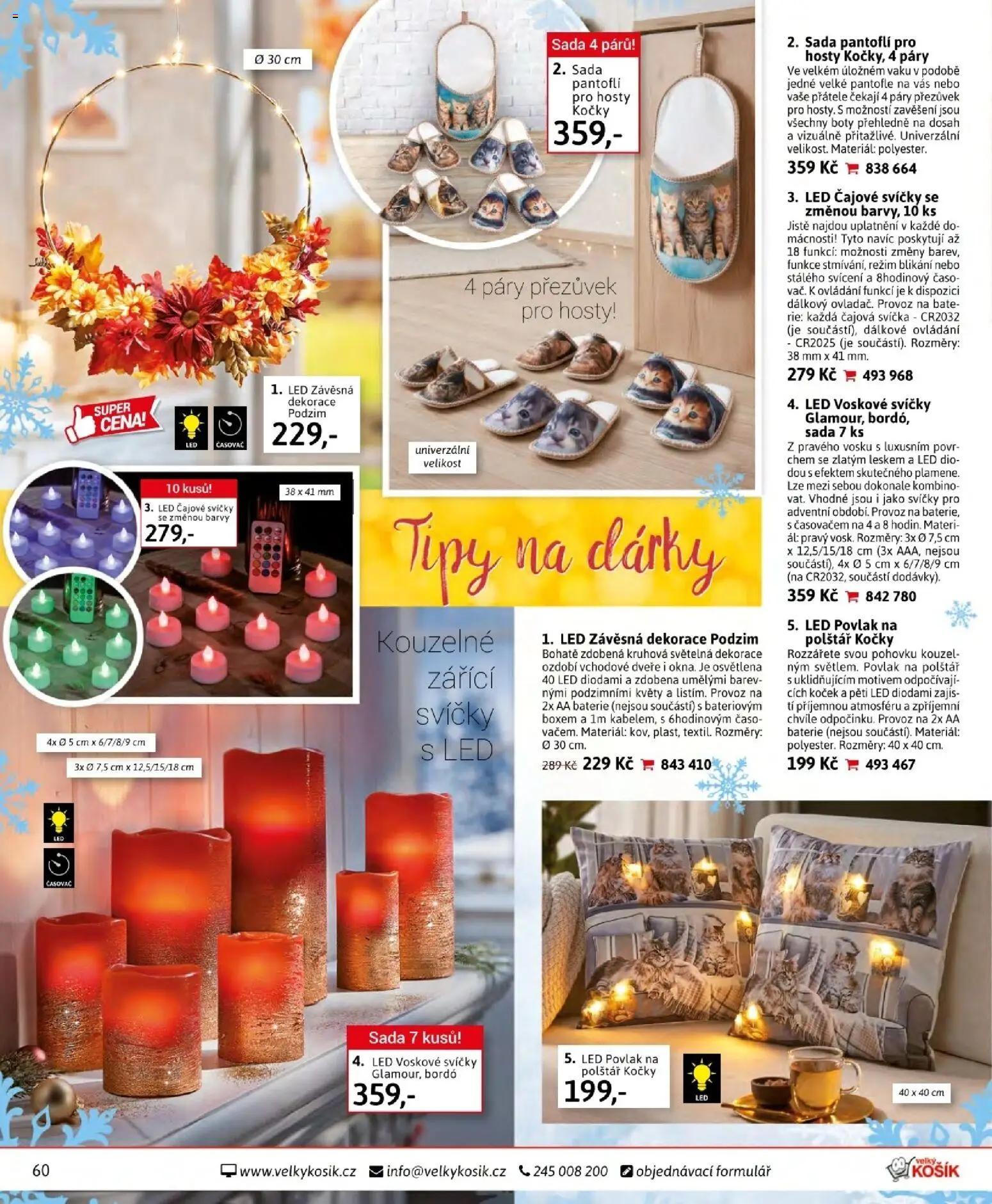 Velký Košík katalog listopad 2025 od 01.11.2025 | Strana: 60 | Produkty: Pantofle, Čajové svíčky, Svíčky, Barvy