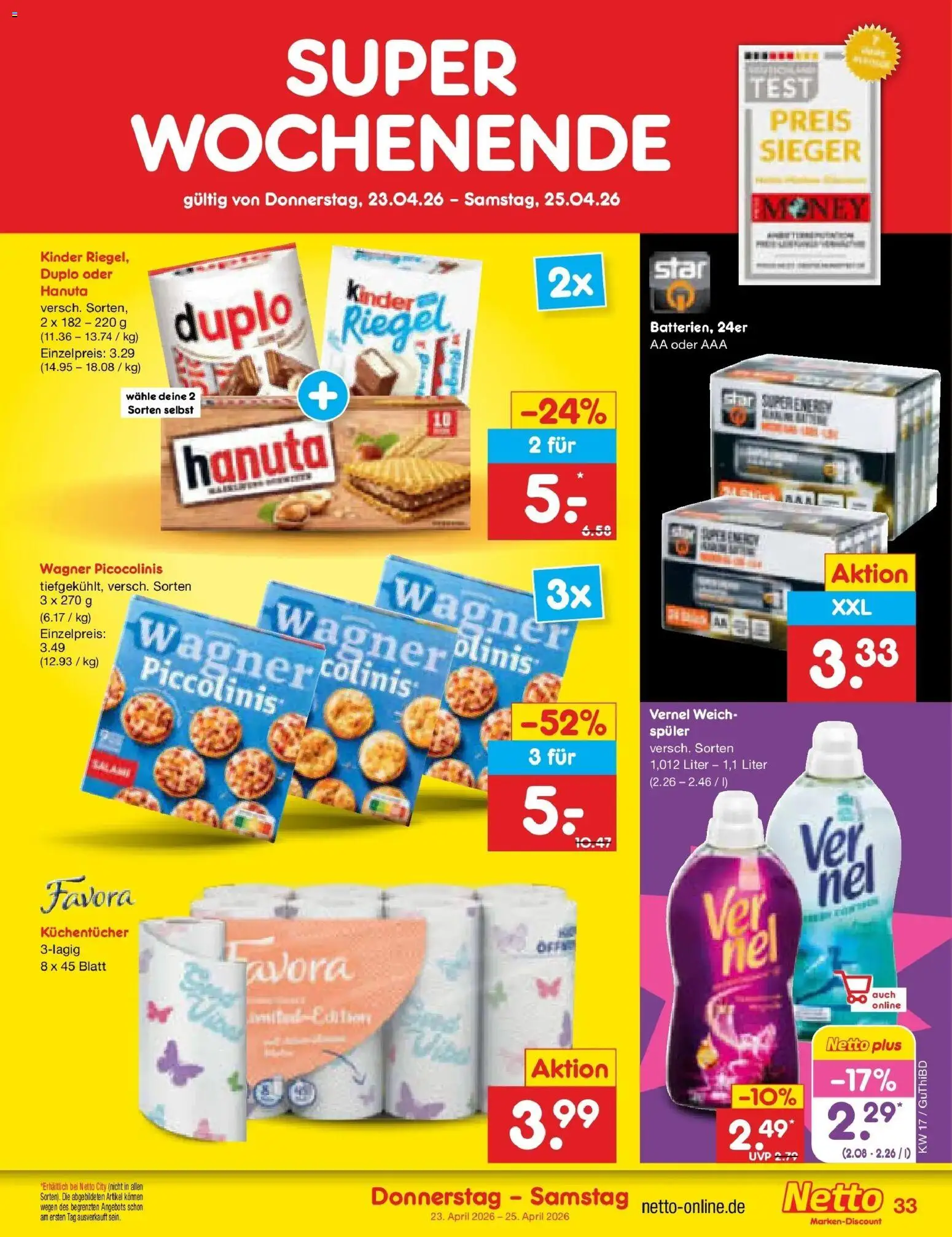 Netto Marken-Discount Prospekt Augustusburg	 – gültig ab 20.04.2026 | Seite: 49 | Produkte: Piccolinis, Duplo riegel, Vernel