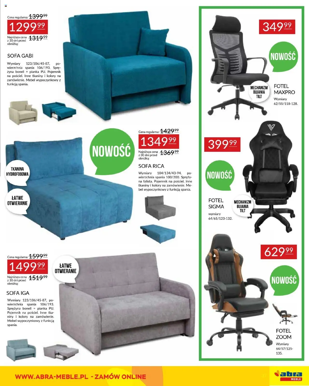 Abra meble Gazetka od 14.10.2025 | Strona: 37 | Produkty: Sofa, Fotel