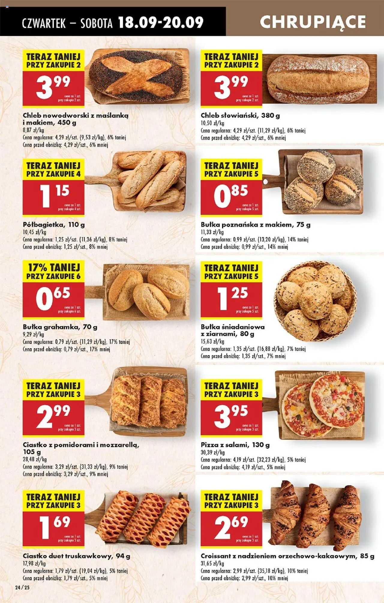 Biedronka gazetka - Oferta w tym tygodniu od 18.09.2025 | Strona: 30 | Produkty: Bułka, Chleb, Pizza, Bułka poznańska