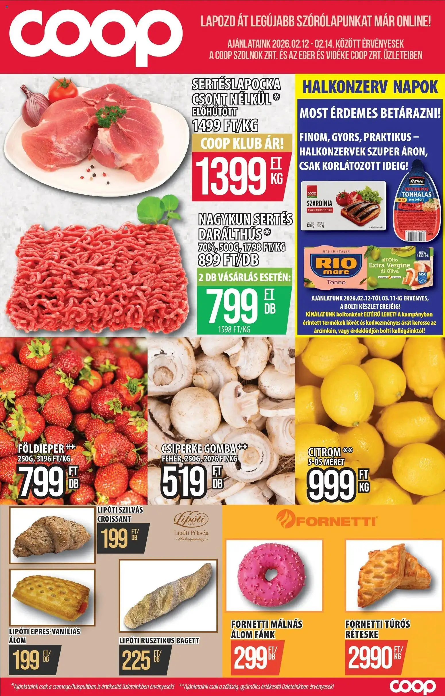 COOP Szolnok akciós ujság - amely érvényes a következő dátumtól: 12.02.2026 | Oldal: 1