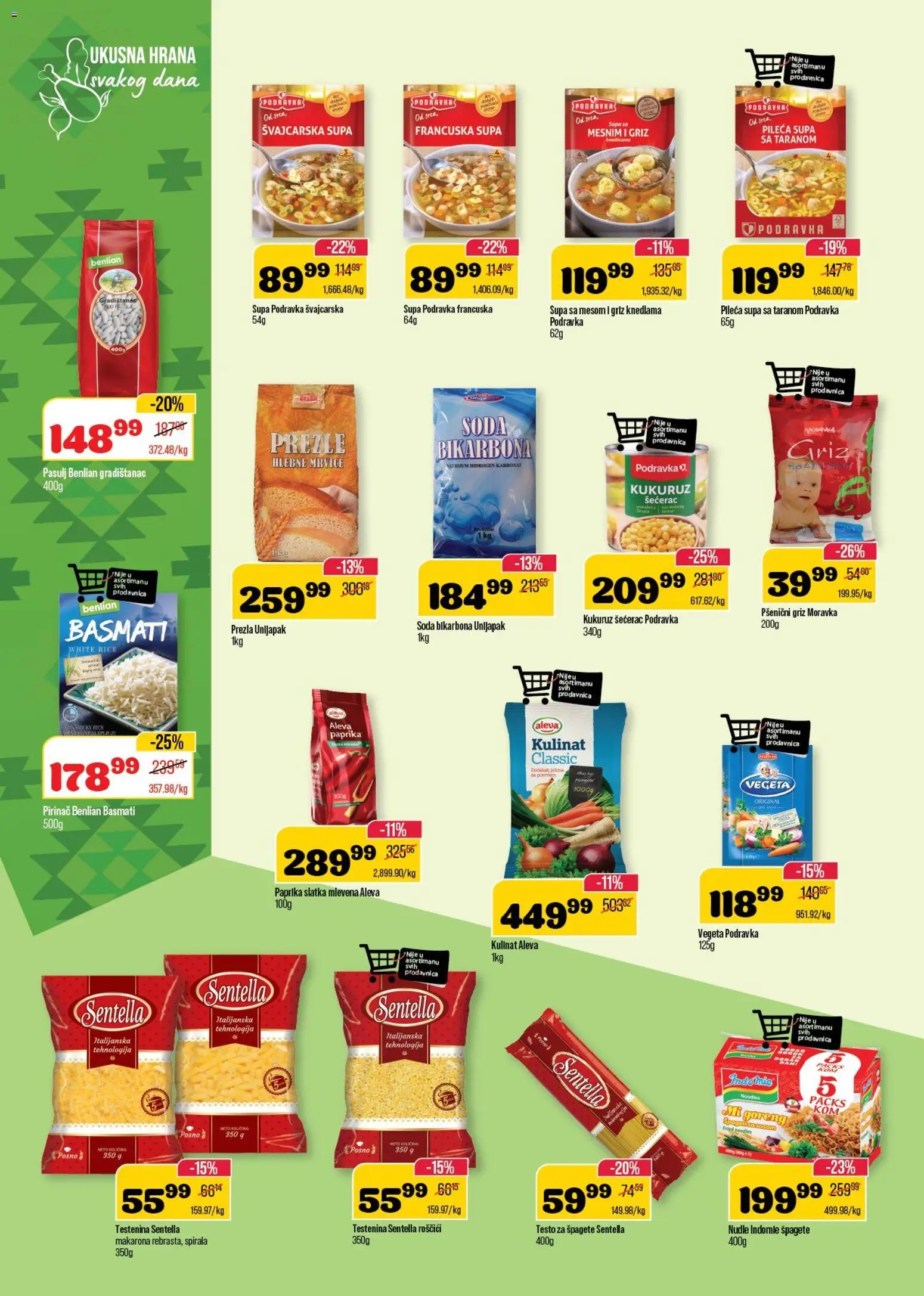 Senta Promet katalog - važi od 02.01.2026 | Strana: 5 | Proizvode: Testenina, Podravka, Pirinač, Nudle