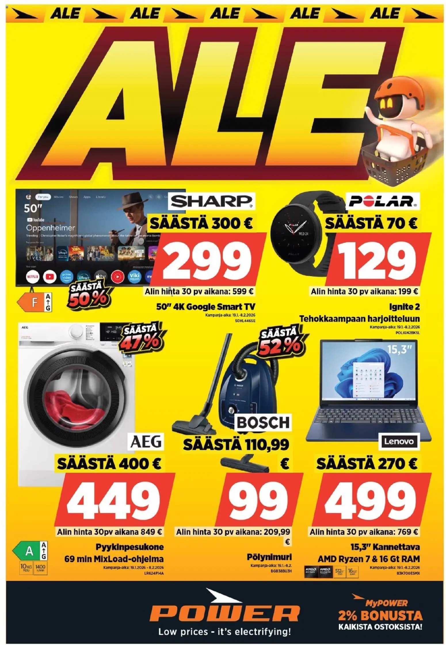 Power tarjoukset – voimassa 19.01.2026 alkaen | Sivu: 1 | Tuotteet: TV