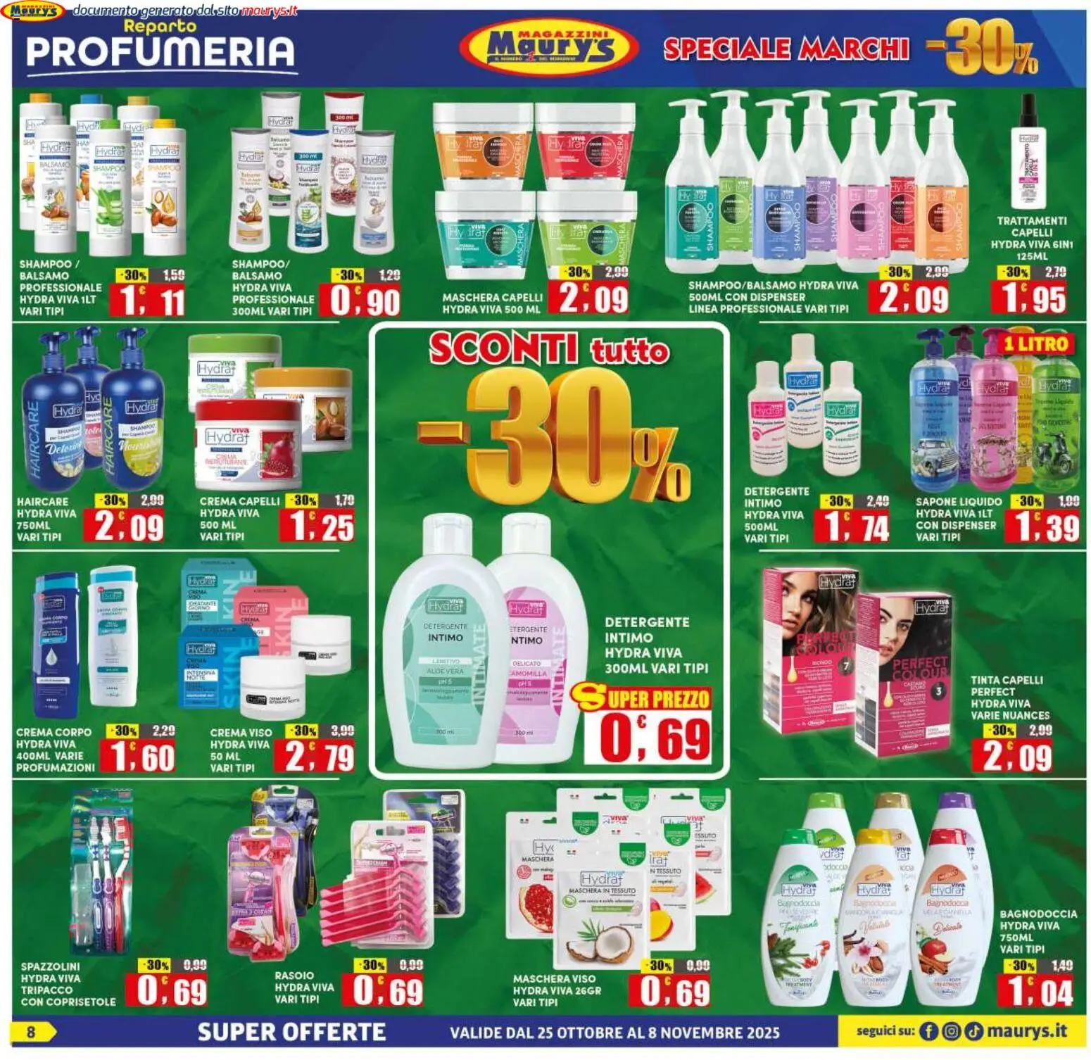 Volantino Maury's del 25.10.2025 | Pagina: 8 | Prodotti: Shampoo, Crema, Crema viso, Aloe vera