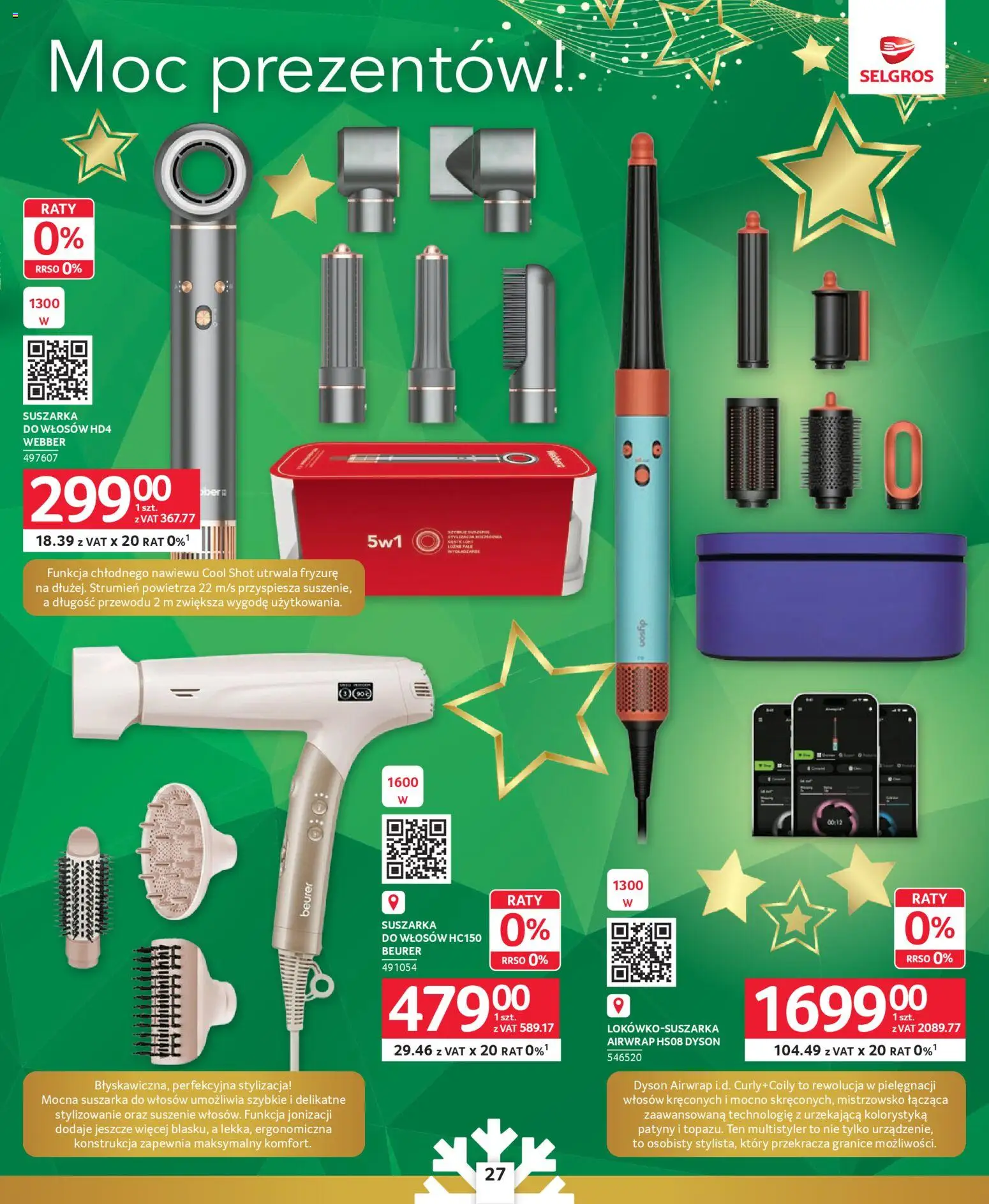 Selgros cash&carry Gazetka - Prezenty od 04.12.2025 | Strona: 23 | Produkty: Suszarka, Suszarka do włosów