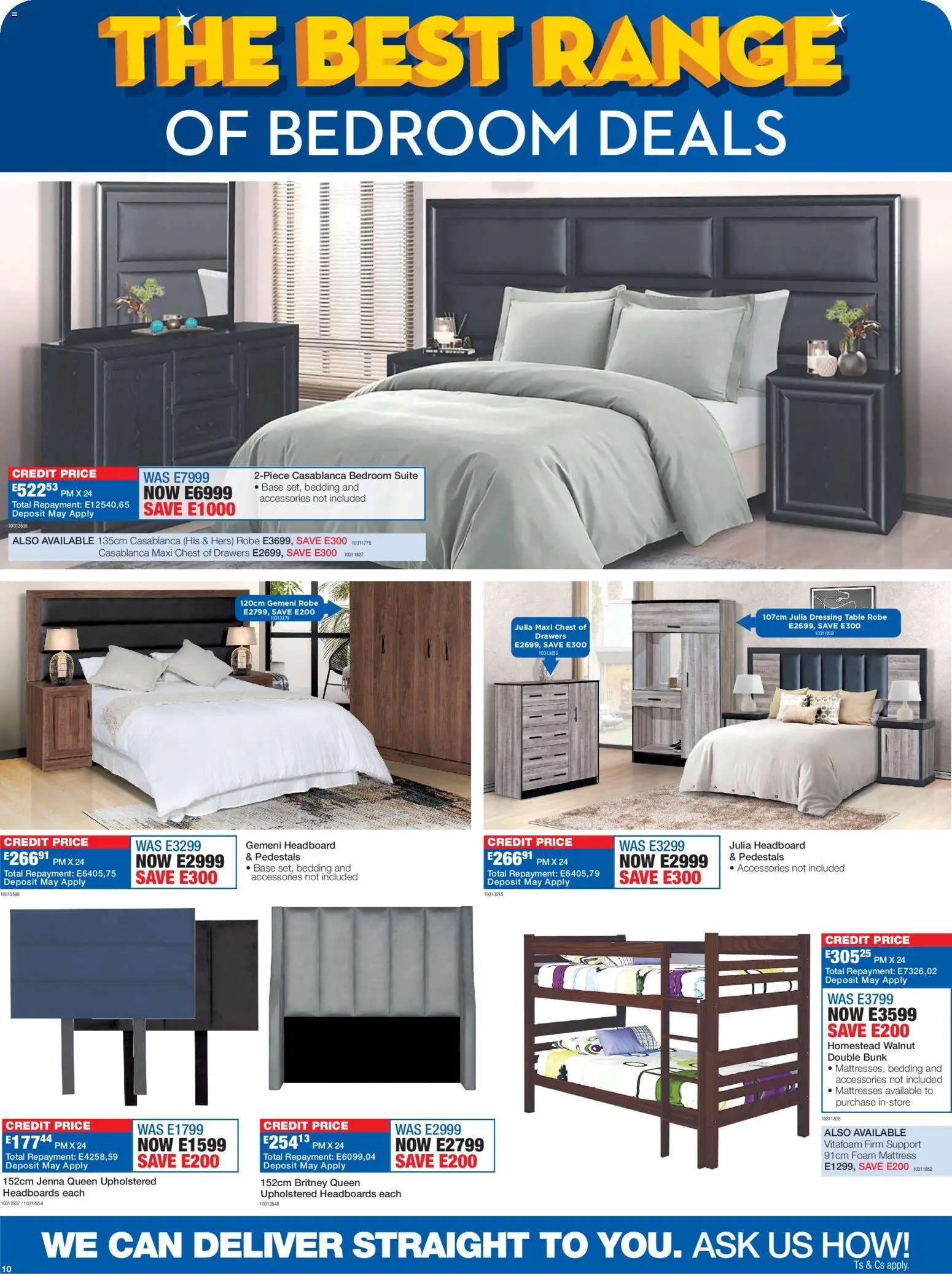 New OK Furniture catalogue – valid from 16.02.2026 | Page: 10 | Products: Headboard, Mattress, Double bunk, Dressing