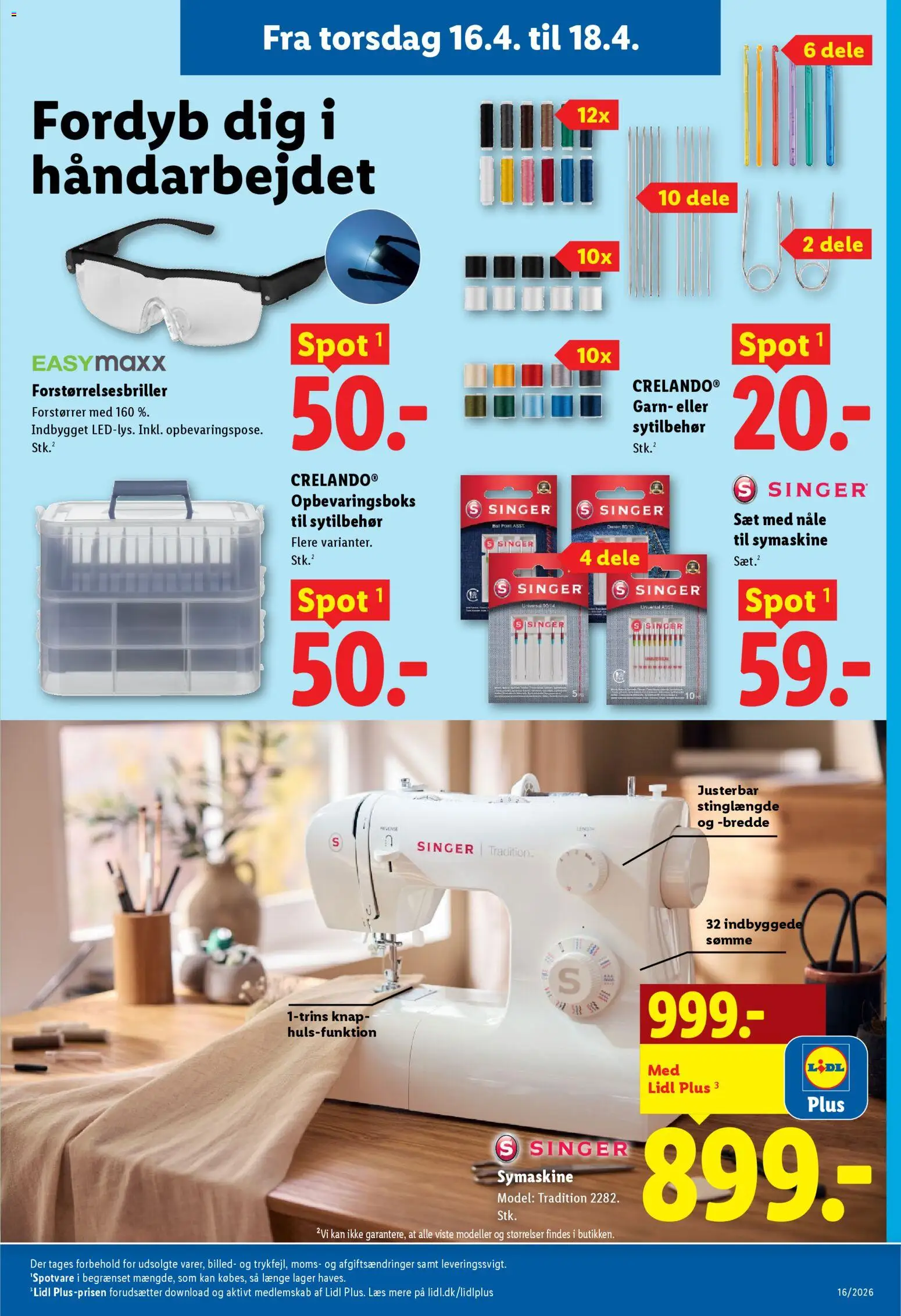 Lidl tilbudsavis – gyldig fra 16.04.2026 | Side: 10 | Produkter: Søm, Symaskine