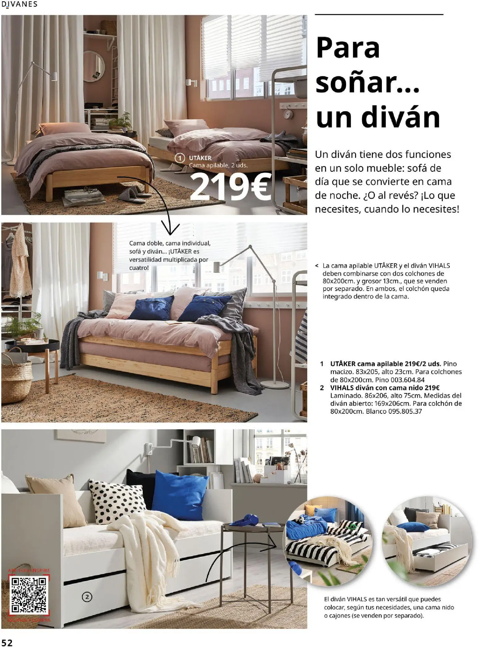 Catálogo IKEA Dormitorios │ válido desde el 01.02.2026 | Página: 52 | Productos: Colchon, Cama, Sofá