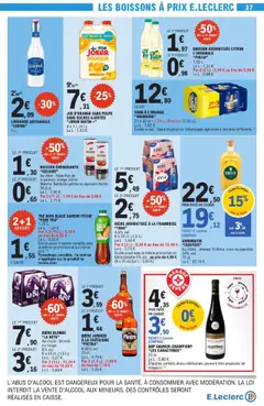 E.Leclerc - Prévisualisation de BIÈRE AROMATISEÉ À LA FRAMBOISE "1664", Bière aromatisée à la framboise, 4,5% vol. 6 x 25 cl. (1,5 L). Par 2 (3 L): 8,24 € au lieu de 10,98 € valide à partir de 07.10.2025 | Page: 37